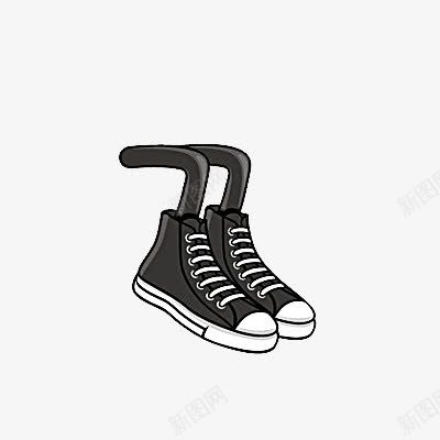 黑色鞋子png免抠素材_新图网 https://ixintu.com 剪影 卡通素材 帆布鞋 鞋子 黑色