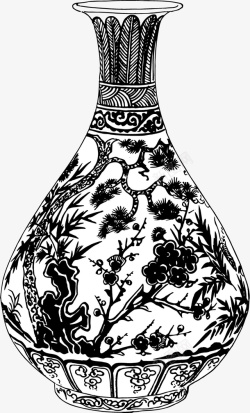 花瓶花纹元素矢量图素材