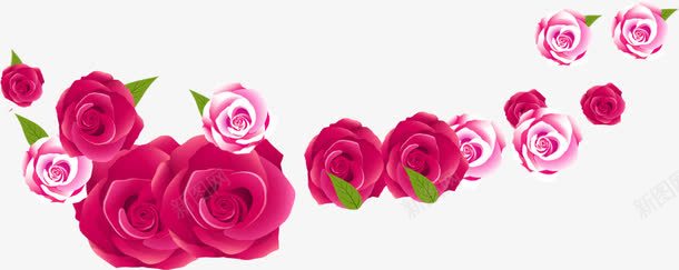 粉色玫瑰花边框装饰png免抠素材_新图网 https://ixintu.com 玫瑰花 粉色 素材 装饰 边框