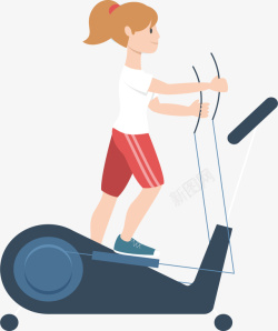 走步机健身房走步踏板机器矢量图高清图片