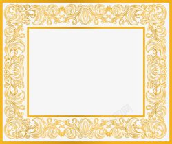 金色精美欧式花纹边框素材