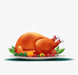 彩色烤鸭饮食插画卡通彩色美味烤鸭矢量图高清图片