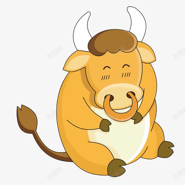 卡通微笑黄牛png免抠素材_新图网 https://ixintu.com 卡通 可爱 微笑 牛 牛吉祥物 老黄牛 萌萌的牛 黄牛