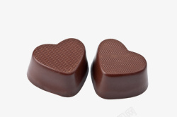 两块巧克力两块心形巧克力甜食高清图片