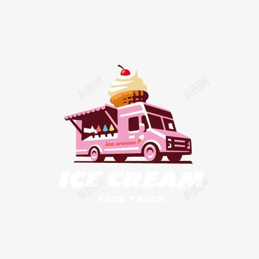 雪糕车png免抠素材_新图网 https://ixintu.com 冰淇淋 卡通 车 雪糕