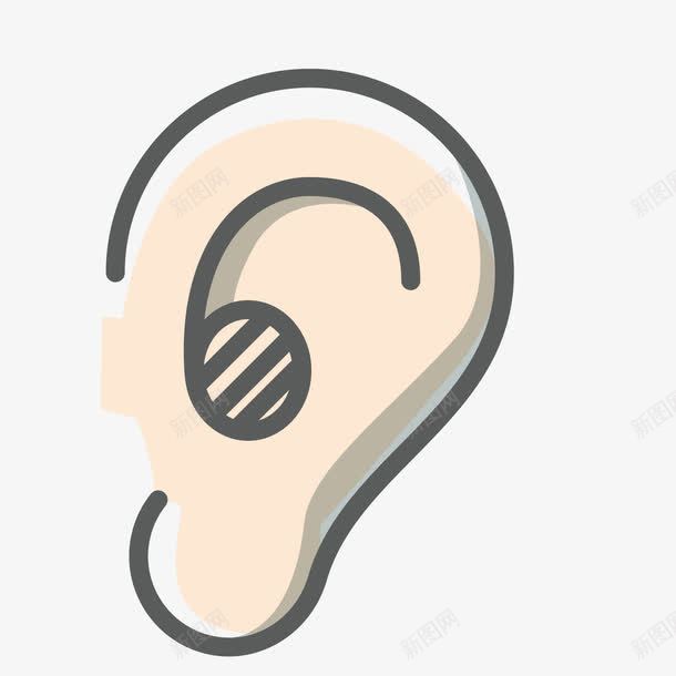 耳朵图标png_新图网 https://ixintu.com ai 听了 手绘 科学 科技 耳朵 脑部 运动 黄色