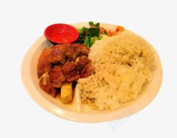 米饭肉类烧鹅拌饭片高清图片