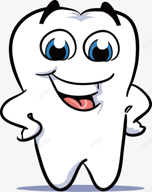 卡通牙齿png免抠素材_新图网 https://ixintu.com 创意 卡通 嘴巴 微笑 牙齿 牙齿修护卡通图 白色牙齿 眼睛 站立