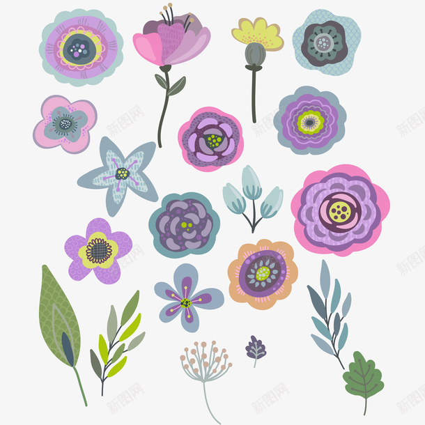 卡通花卉装饰图案png免抠素材_新图网 https://ixintu.com PNG 卡通 可爱 花卉 装饰图案