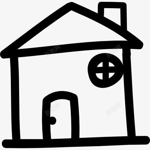 房子的手绘轮廓图标png_新图网 https://ixintu.com 大纲 家居 建筑 房子 手绘 界面 符号
