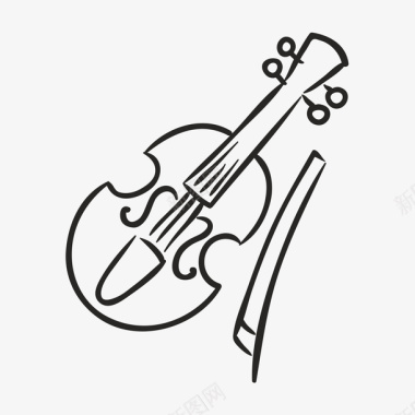 简笔小提琴图标图标