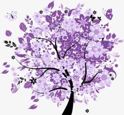 紫色花树素材