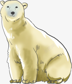一只熊一只北极熊元素高清图片