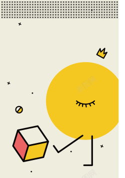 孟菲斯几何风黄色孟菲斯花纹矢量平面广告背景高清图片