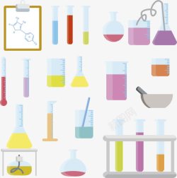 蒸馏瓶矢量化学实验卡通图标高清图片