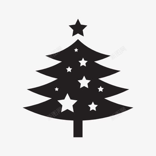 黑色星星圣诞树剪影海报背景png免抠素材_新图网 https://ixintu.com 剪影 圣诞树 星星 海报 背景 黑色