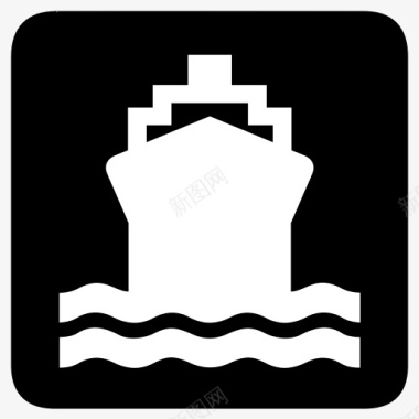 船船运输水AIGA符号标志图标图标