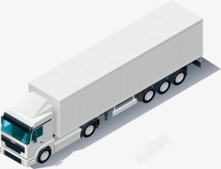 拖头车白色立体货柜车矢量图图标高清图片