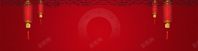 新年背景psd设计背景_新图网 https://ixintu.com 中国风 大促 开业 海报banner 红底 红色背景
