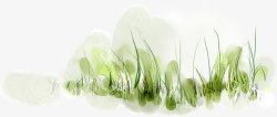 创意合成水彩水墨绿色的植物素材
