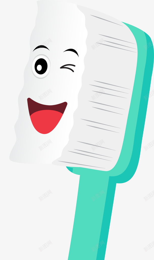 绿色卡通可爱牙刷png免抠素材_新图网 https://ixintu.com 刷牙 可爱牙刷 微笑牙刷 牙齿护理 绿色牙刷 装饰图案