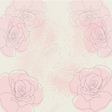 粉色手绘花朵背景矢量图背景
