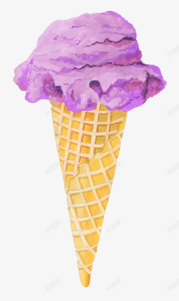 冰淇淋png免抠素材_新图网 https://ixintu.com 奶油 紫色 脆皮 雪糕 香芋味