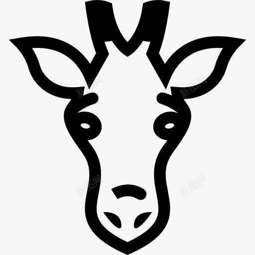 长颈鹿面前轮廓图标png_新图网 https://ixintu.com 动物 动物面前 哺乳动物 头 概述 脸 轮廓 长颈鹿 额