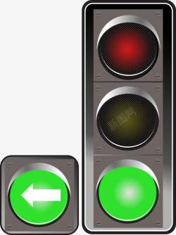 红绿提示灯绿色转弯灯高清图片