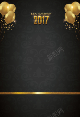 新年晚会上的气球海报背景矢量图背景