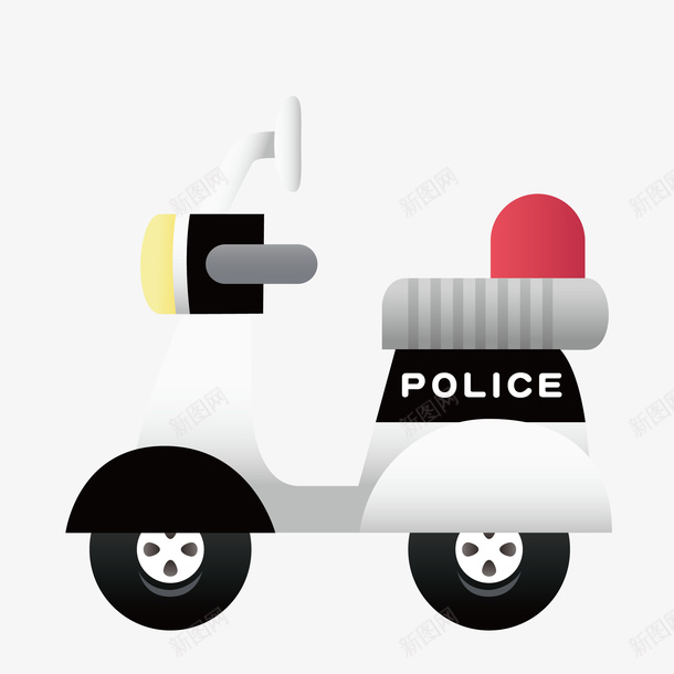 卡通警察摩托车简图png免抠素材_新图网 https://ixintu.com 卡通 手绘图 摩托车 英文图案 警察 警察摩托车