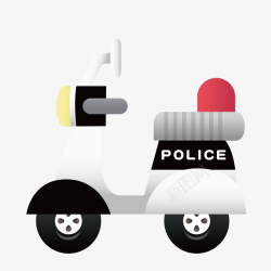 卡通警察摩托车简图素材