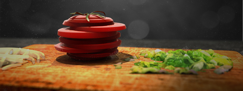 沙拉和汉堡jpg设计背景_新图网 https://ixintu.com 厨房 汉堡 沙拉 海报banner 生菜 番茄 纹理 质感 食品