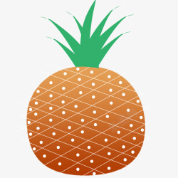 橙色菠萝手绘好看菠萝高清图片