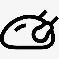 烤火鸡的腿鸡图标高清图片