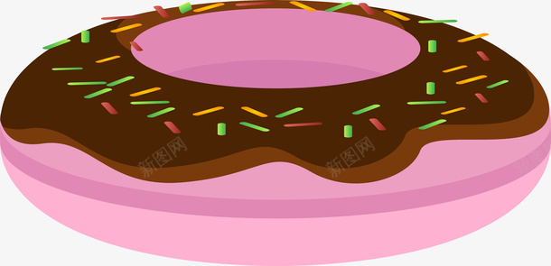 彩色甜甜圈png免抠素材_新图网 https://ixintu.com 卡通有趣 巧克力酱 扁平化 甜甜圈 矢量图案 装饰图