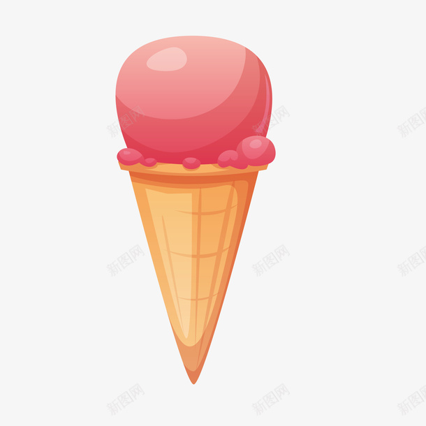 卡通粉色冰淇淋甜筒png免抠素材_新图网 https://ixintu.com 冰淇淋 冰淇淋PNG 卡通甜筒 可爱甜筒 甜筒 粉色冰淇淋