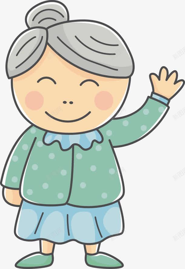 微笑的老奶奶png免抠素材_新图网 https://ixintu.com 举手 人物 卡通 卡通礼貌 微笑 打招呼 插画 精美 老奶奶 老奶奶素描 老婆婆卡通 肖像 高举手臂