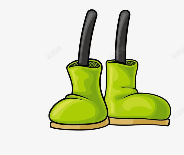 绿色鞋子png免抠素材_新图网 https://ixintu.com 一双 卡通 图案 手绘 简图 绿色 鞋子 黑色