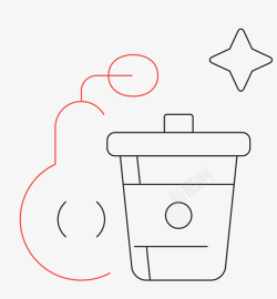 垃圾桶插画手绘垃圾桶和星星高清图片