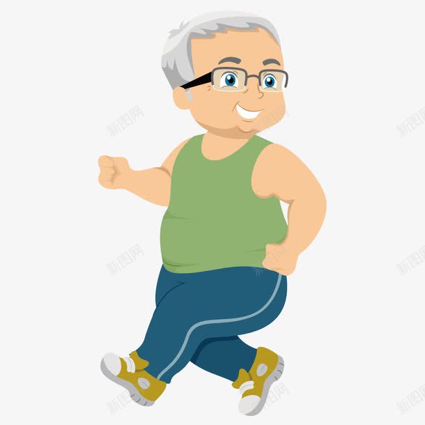 跑步的老年人png免抠素材_新图网 https://ixintu.com 健身 老年人 跑步