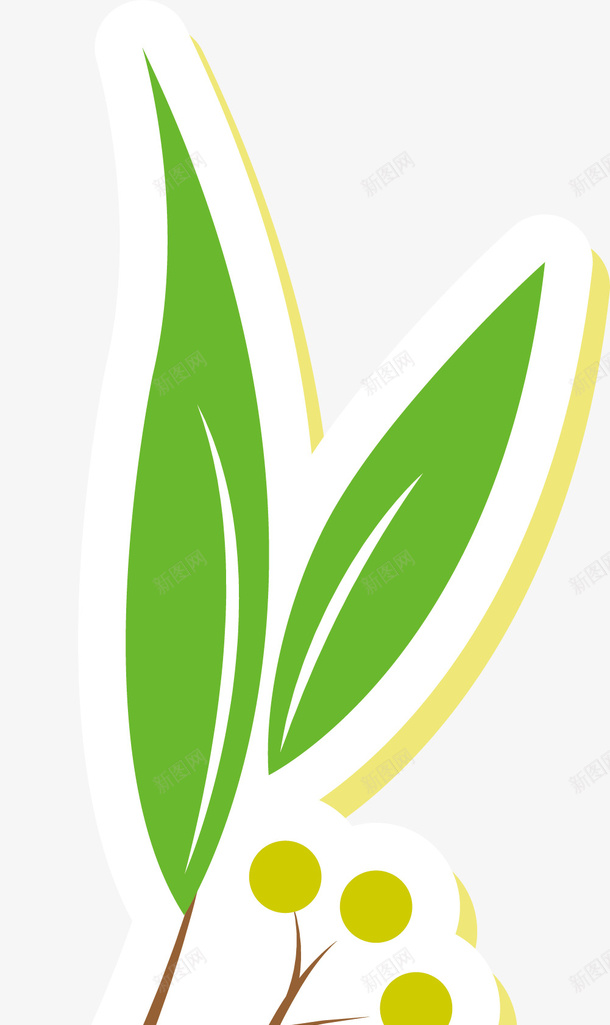 绿色立体桉树叶png免抠素材_新图网 https://ixintu.com 卡通桉树叶 卡通风格 叶子 扁平风格 立体 绿色 绿色桉树叶