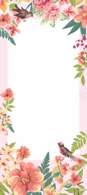 清新花卉春节新品海报背景模板矢量图背景