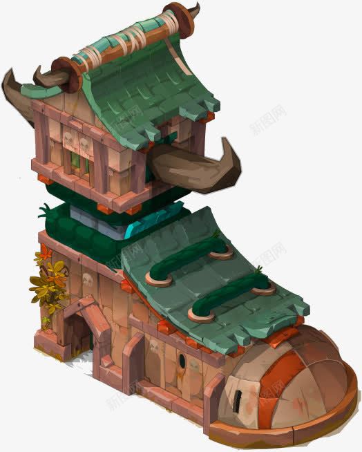绿色中国风建筑装饰图案png设计背景_新图网 https://ixintu.com 中国风 免抠PNG 建筑 绿色 装饰图案