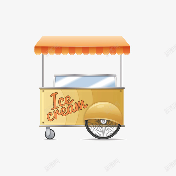 冰淇淋宣传车矢量图ai免抠素材_新图网 https://ixintu.com 冰淇淋 卡通 售卖 彩绘 美食 贩卖车 矢量图