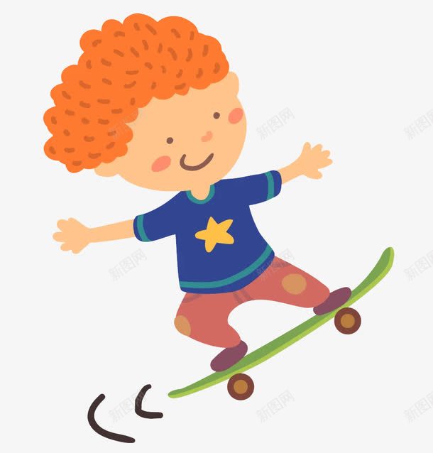 玩滑板的小男孩png免抠素材_新图网 https://ixintu.com 卡通 小男孩 滑板车 玩滑板车