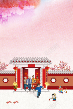 卡通手绘喜庆春节背景