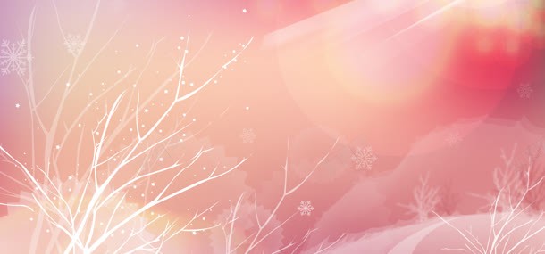 浪漫冬季雪景树木背景背景