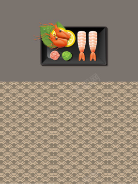 日本寿司料理特色传统美食菜谱背景矢量图背景