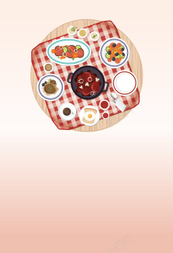 美味珍馐扁平化美味中餐食物海报背景矢量图高清图片